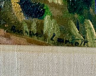 "La Seine A La Frete" Oil On Canvas Signed By Artist Bernard Lamotte. Measures 18" W x 13" H without Frame. Photo 2 of 4.