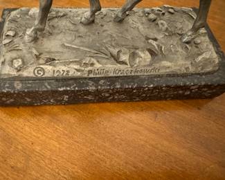 Texas Ranger - Tracking Pewter Sculpture. Signed by Artist Philip Kraczowski. Photo 2 of 2.