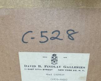 "Lavacourt," Oil On Canvas. Signed by Artist Abel Lauvray (1870 - 1950). Measures 18" W x 13" H. Circus 1940s. Photo 4 of 4.