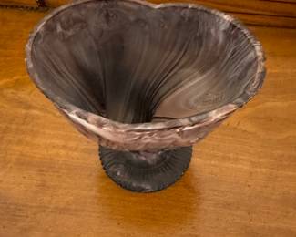 Purple Slag Glass Fish Bowl. Photo 2 of 2.