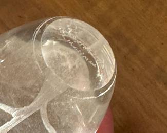 Crystal Vase Signed By Artist. Photo 2 of 2.