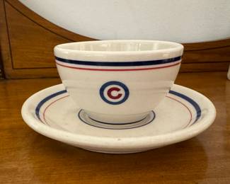 Vintage Syracuse China Chicago Cubs Cup & Saucer. Photo 1 of 2.