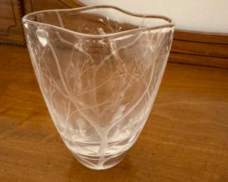 Crystal Vase Signed By Artist. Photo 1 of 2.