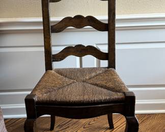 Vintage Rush Seat Ladder Back Chairs: One Arm & Three Chairs. Photo 3 of 3.