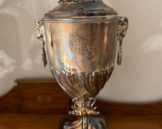 Antique English Plate George The III Tea Urn. Circa 1860. Photo 1 of 4.