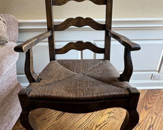 Vintage Rush Seat Ladder Back Chairs: One Arm & Three Chairs. Photo 3 of 3.