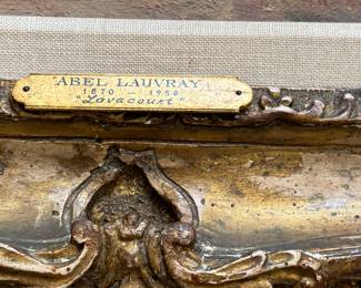 "Lavacourt," Oil On Canvas. Signed by Artist Abel Lauvray (1870 - 1950). Measures 18" W x 13" H. Circus 1940s. Photo 2 of 4.