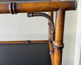 Vintage Faux Burnt Pagoda Style Bamboo Etagere. Photo 4 of 4.