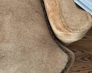 Vintage Upholstered Wing Back Chair With Pad Feet. Photo 2 of 5.