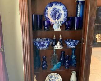 Blue and white pieces 