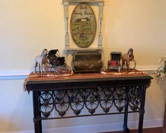 iron foyer table with iron claw-feet 