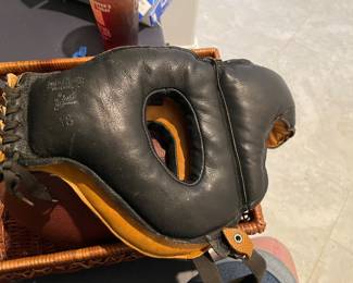 Vintage leather boxing helmet
