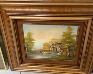 Oil painting of farm house 
