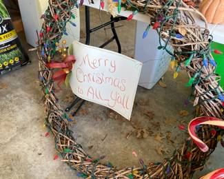 Large lighted Christmas wreath 