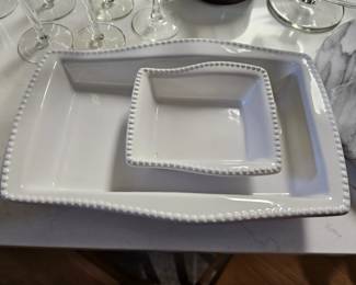 Pier 1 White Serving Dishes