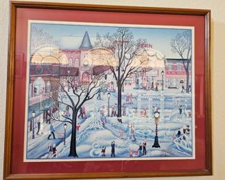 Framed Winter Scene Picture