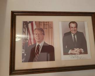 Jimmy Carter & Richard Nixon Framed Photos