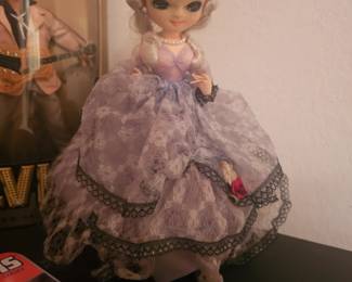 Vintage 1970's Big Eye Bradley Doll with Purple Dress