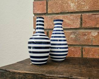 Pair of Black & White Ceramic Vases