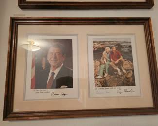 Presidents Regan & Bush Framed Photos