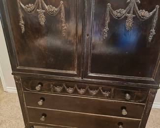 Beautiful Antique French Style Clothing Armoire