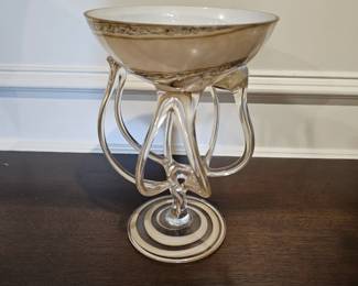 Jozefina Krosno Glass Octopus Pedestal Bowl