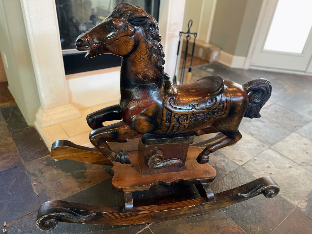 Carved Wooden Rocker Horse