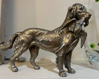 Pewter hunting dog 