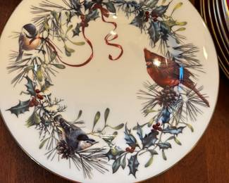 Lenox winter greeting 5 salad plates 