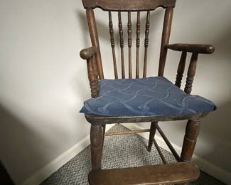 Antique wood high chair