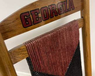 Georgia woods and rattan wide profile rocking chair detail