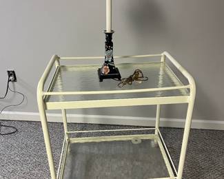 Wide profile bar cart.
Lamp