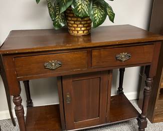 Antique wood accent table 