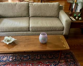West Elm sofa and Lane tables