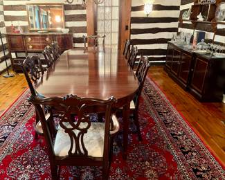 Stickley dining table, chairs and two sideboards