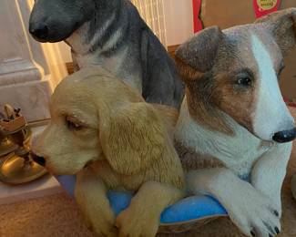 Resin Basket of Puppies