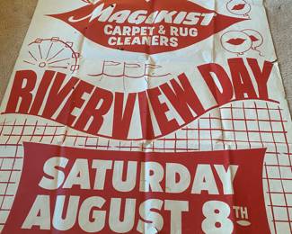 RARE HTF!! Vintage Riverview Amusement Park/Magikist Carpet Sponsor Riverview Days Poster( there are 2! One not such great shape!)