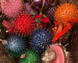 Vintage Hand Beaded Sequin Ornaments