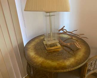 Vintage Italian Mirror Gilt Occasional Table