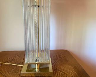 Post Modern Lightolier Glass Rods, Table Lamp by Gaetano Sciolari 