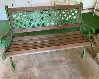 GARAGE!!! Cast Iron  Park Bench