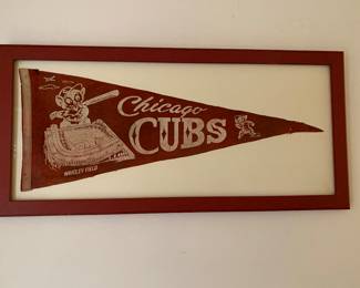 Vintage Chicago Cubs Pennant Framed