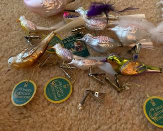 Glass Bird Ornaments