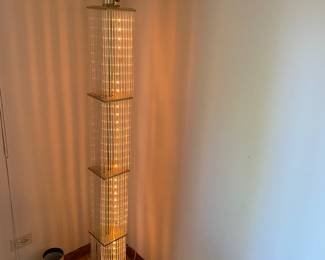 Post Modern Lightolier Glass Rod Floor Lamp by Gaetano Scrolari 