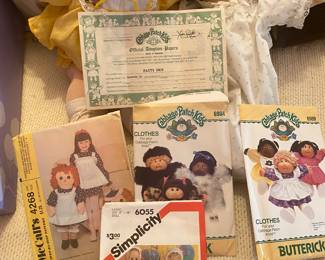 Vintage Cabbage Patch Dolls, Sewing Patterns