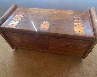 Vintage Cedar Copper Blanket Chest