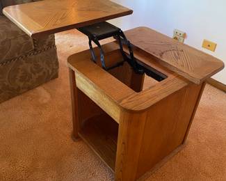 Oak Lift Occasional Table.