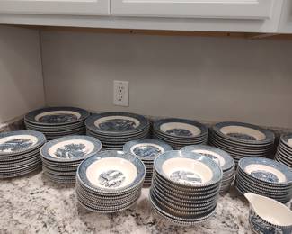 Currier & Ives Blue Transferware