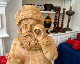 Hand carved wood Santa 