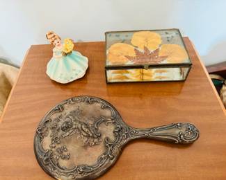 STERLING SILVER HAND HELD MIRROR